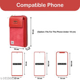 Solid PU women's mobile phone holder clutch crossbody sling bag, 4 compartments hand purse, free size from NFI essentials, Made in China